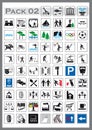 Road sign illustrated icons Royalty Free Stock Photo