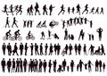 Black and white silhouette of people Royalty Free Stock Photo