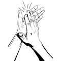 Black and white illustration of applause symbol