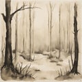 Sketch of a Winter Woodland