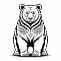 Bold Bear with Celtic Knots Design Royalty Free Stock Photo