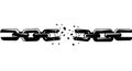 A black and white illustration of a chain with a broken link at the center. The design Royalty Free Stock Photo