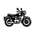 Black and white illustration of a classic motorcycle Royalty Free Stock Photo