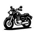 Black and white illustration of a classic motorcycle Royalty Free Stock Photo