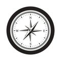 Black And White Compass Rose With Cardinal Directions NSEW On White Background navigation Royalty Free Stock Photo