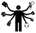 Multitasking Business Person Icon Royalty Free Stock Photo