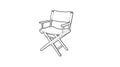 Black and White Illustration of a DirectorÃÂ´s Chair Royalty Free Stock Photo