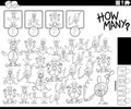 how many cartoon clowns counting task coloring page