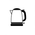 Black and white illustration of an electric kettle. The silhouette features a spout, handle, Royalty Free Stock Photo