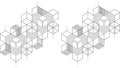 Isometric Geometric Pattern Duplication cubes lines Royalty Free Stock Photo