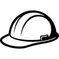 Black and white illustration of a hard hat isolated on transparent background Royalty Free Stock Photo