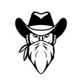 Bandit Outlaw Face Mask Black and White Royalty Free Stock Photo