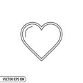 Black-and-white illustration of a heart outline on a plain white Royalty Free Stock Photo