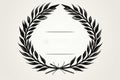 a black and white illustration of a laurel wreath Royalty Free Stock Photo