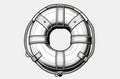 black and white illustration of lifebuoy on white backdrop. sailing concept, saving drowning man Royalty Free Stock Photo
