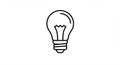 Black and white illustration of a light bulb. The design features a classic incandescent Royalty Free Stock Photo