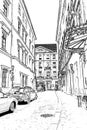 Cracow, Poland . Architecture in the illustration. Street