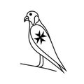 black and white illustration of maltese falcon Royalty Free Stock Photo