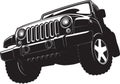 Black and white illustration of offroadster. Royalty Free Stock Photo