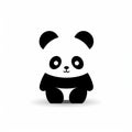 Minimalist Panda Bear Icon Vector Illustration