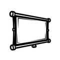Black and white illustration of a rectangular frame with rounded corners Royalty Free Stock Photo
