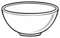 Black and White Illustration of a Simple Ceramic Bowl Royalty Free Stock Photo