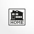 House. Home. Vector icon. Black-white illustration