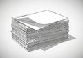 A black and white illustration of a stack of paper sheets neatly piled on Royalty Free Stock Photo