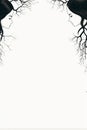 a black and white illustration of two women with branches on their heads Royalty Free Stock Photo