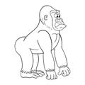 Baffled cartoon male of gorilla Royalty Free Stock Photo