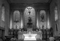 Black and white image of an 18th Century Mission Church Royalty Free Stock Photo