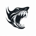 Scary Blackandwhite Shark Head Logo - Energetic And Dynamic Cobra Illustration