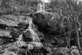 Black and White Image of Apple Orchard Falls Royalty Free Stock Photo