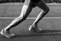 Black and white image of athletic muscular male legs Royalty Free Stock Photo