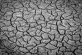Black and white image of Background of dry cracked soil dirt Royalty Free Stock Photo