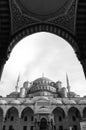 Black and white image Beautiful Sultanahmed Blue Mosque Istanbu