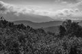 Black and White image of the Blue Ridge Mountains Royalty Free Stock Photo