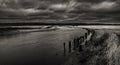 Black and white image of the blyth estaury Royalty Free Stock Photo