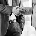 Black and white image of a handshake Royalty Free Stock Photo