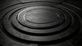 A black and white image of a circular platform with concentric circles.