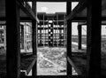 Black and white image of construction site in Yangon, Myanmar