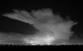 Classic storm cloud with anvil at night Royalty Free Stock Photo