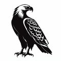 Stenciled Bald Eagle Illustration On White Background Royalty Free Stock Photo