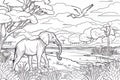 Black and white image of elephant outdoors. Beautiful illustration picture. Generative AI Royalty Free Stock Photo