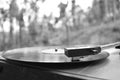 Black and white image of a Gramaphone from the retro times Royalty Free Stock Photo