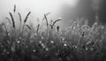 Dew-Covered Grass in Black and White Royalty Free Stock Photo