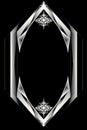 a black and white image of a hexagonal frame with an ornate design Royalty Free Stock Photo