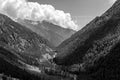 Black and white image of italian Alps Royalty Free Stock Photo