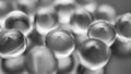 Black and white image.Transparent Capsules, Modern science, Innovative technologies, pharmacy,