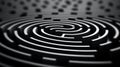 A black and white image of a maze with many different paths, AI